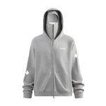 Sudadera con capucha y protector facial (gris)