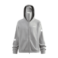 Sudadera con capucha y protector facial (gris)