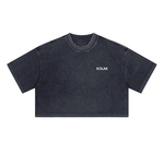 Washed Loose Fit Cropped Crewneck T-shirt