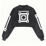 Washed Distressed Cropped Oversized Sweatshirt