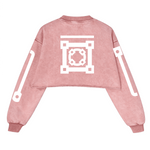 Washed Distressed Cropped Oversized Sweatshirt