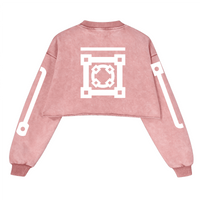 Washed Distressed Cropped Oversized Sweatshirt