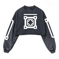 Washed Distressed Cropped Oversized Sweatshirt