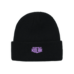 Gorro de Punto con Puño Logo Kourt — Negro