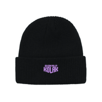 Gorro de Punto con Puño Logo Kourt — Negro