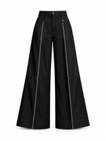 Women's Circuit 001 slacks black — isolated front view on pure white background, digital design concept render.
